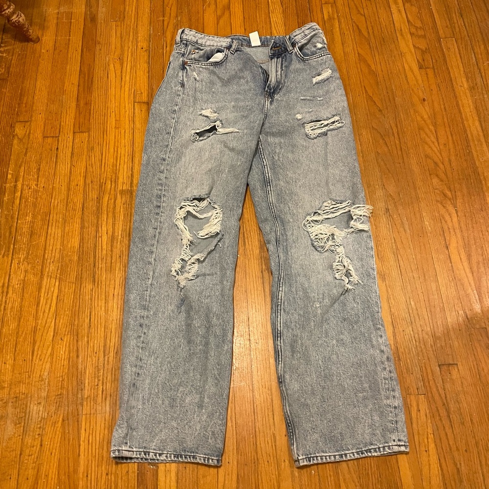 &denim ripped jeans